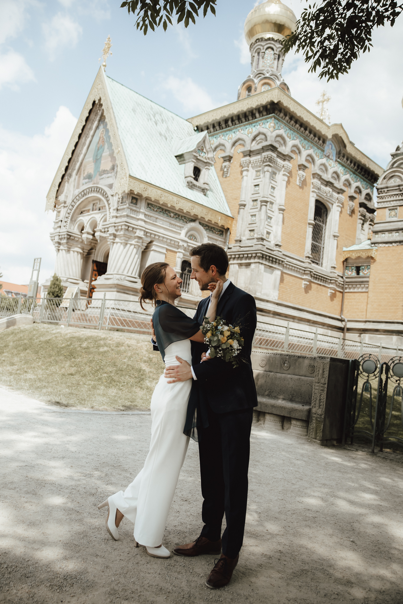 Hochzeit Hochzeitsturm Darmstadt Brautpaar
